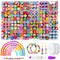 480 PCS Fruit and Flower Polymer Clay Beads - 24 Styles of Cute Heart and Mushroom Charms for Jewelry Making, Includes Necklace, Earring, and DIY Bracelet Kit Accessories for Women and Girls